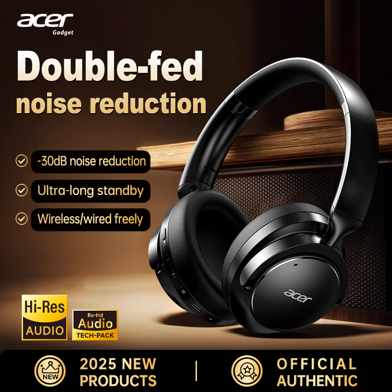 Anc Wireless Over Ear Headphones - Acer Ohr560 Headphone Nirkabel Bluetooth Over-Ear,