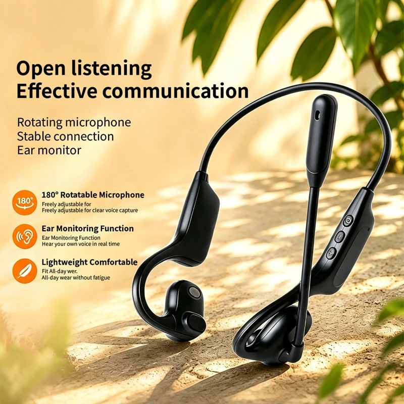 Type C Wired Earphones With Mic - Headset Nirkabel dengan Desain Telinga Terbuka,