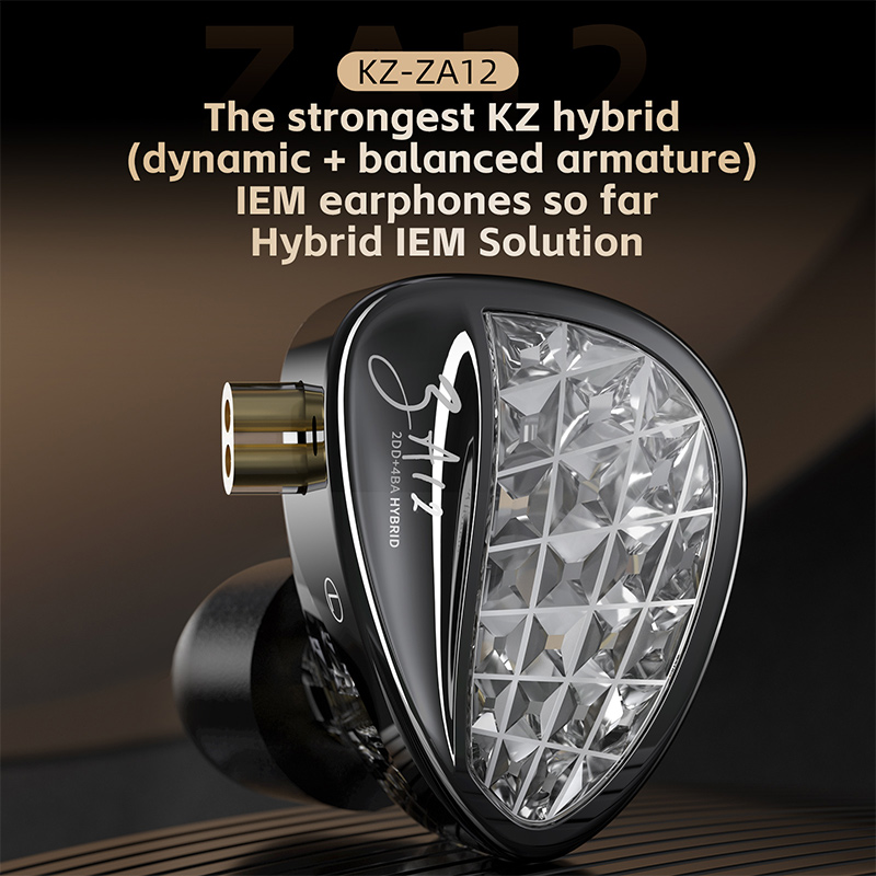 Planar Magnetic Iem Earphones - KZ ZA12 earphone Hybrid, Headset Gaming