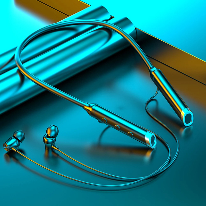 Magnetic Neckband Sports Earphones - Headphone Nirkabel Bluetooth 5.0, Model Kalung,