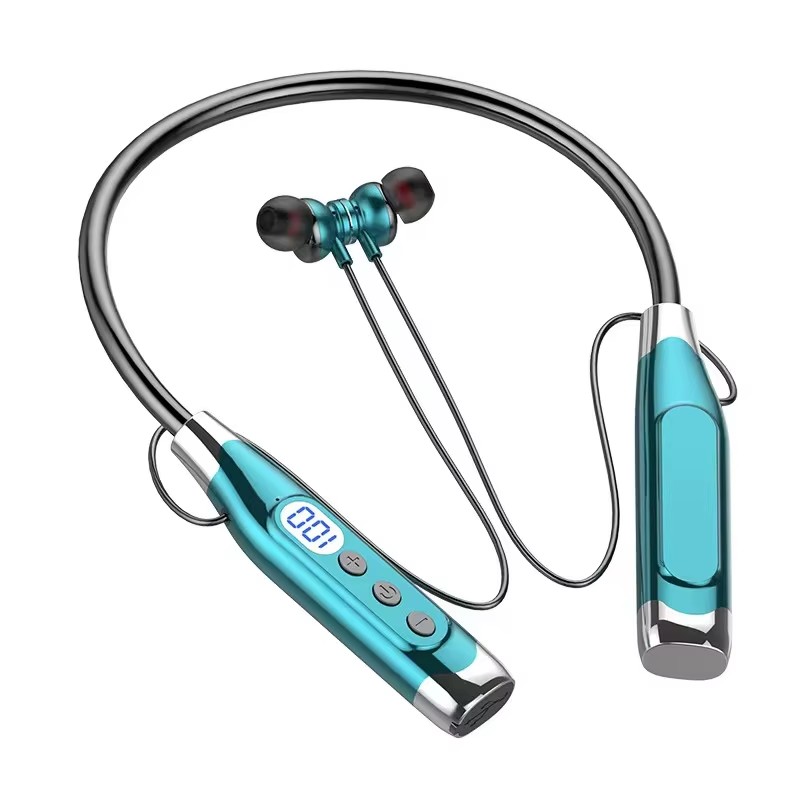 Magnetic Neckband Sports Earphones - Headphone Sport Neckband Stereo Nirkabel Mp3
