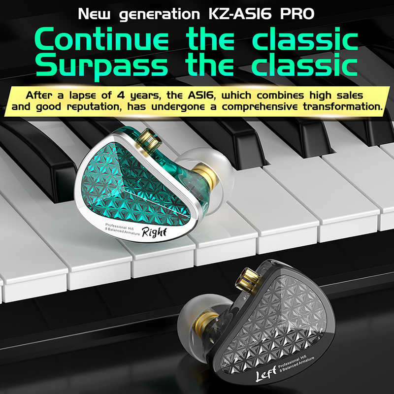 KZ AS16 Pro Earphone Berkabel  - Planar Magnetic Iem Earphones ulasan dan harga
