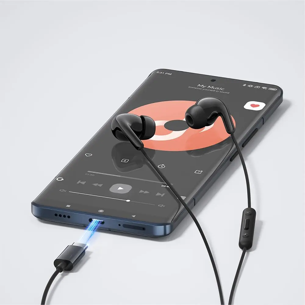 Earphone Xiaomi Type-C Asli, H - Type C Wired Earphones With Mic ulasan dan harga