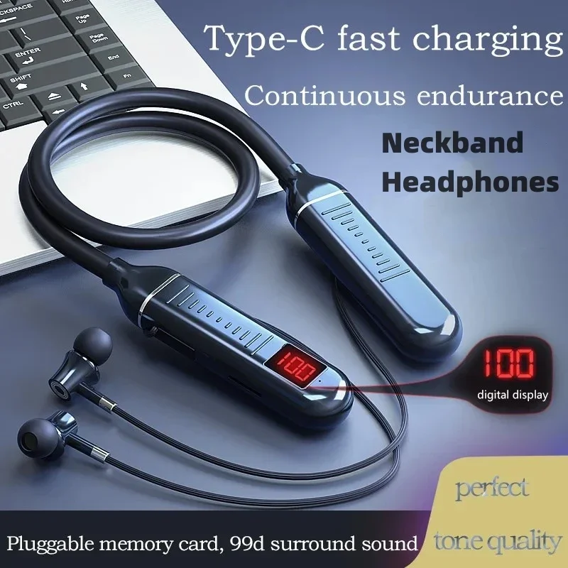Earphone Bluetooth nirkabel he - Magnetic Neckband Sports Earphones ulasan dan harga